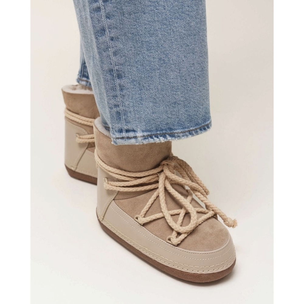 Inuikii Classic Platform Winter Suede Shearling Lace Up Boots